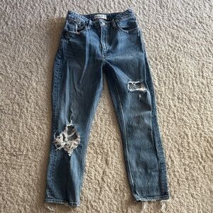 High-rise Ripped Mom Jeans